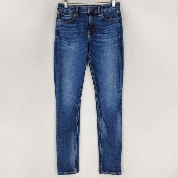 Rag and Bone Jeans Womens 27 Blue Skinny Leg Mid Rise Ankle Stretch Casual Denim - Picture 1 of 12
